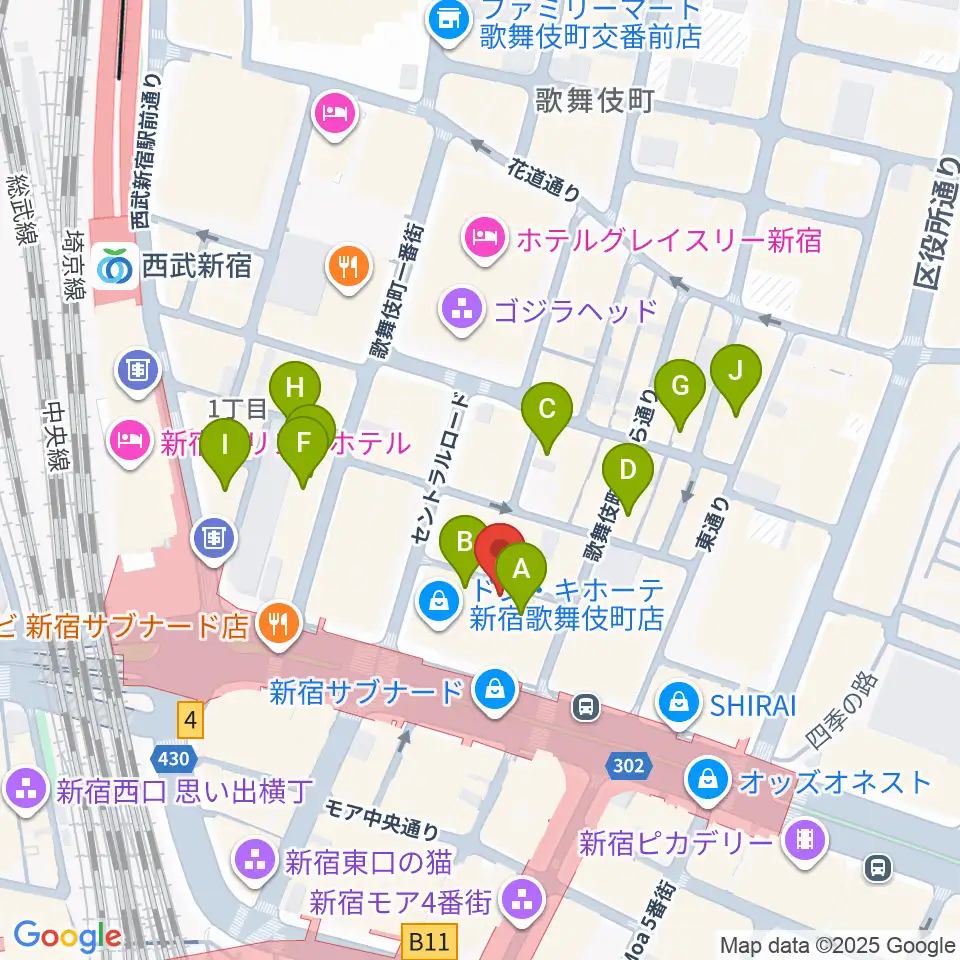ゴールデンエッグ周辺のホテル一覧地図