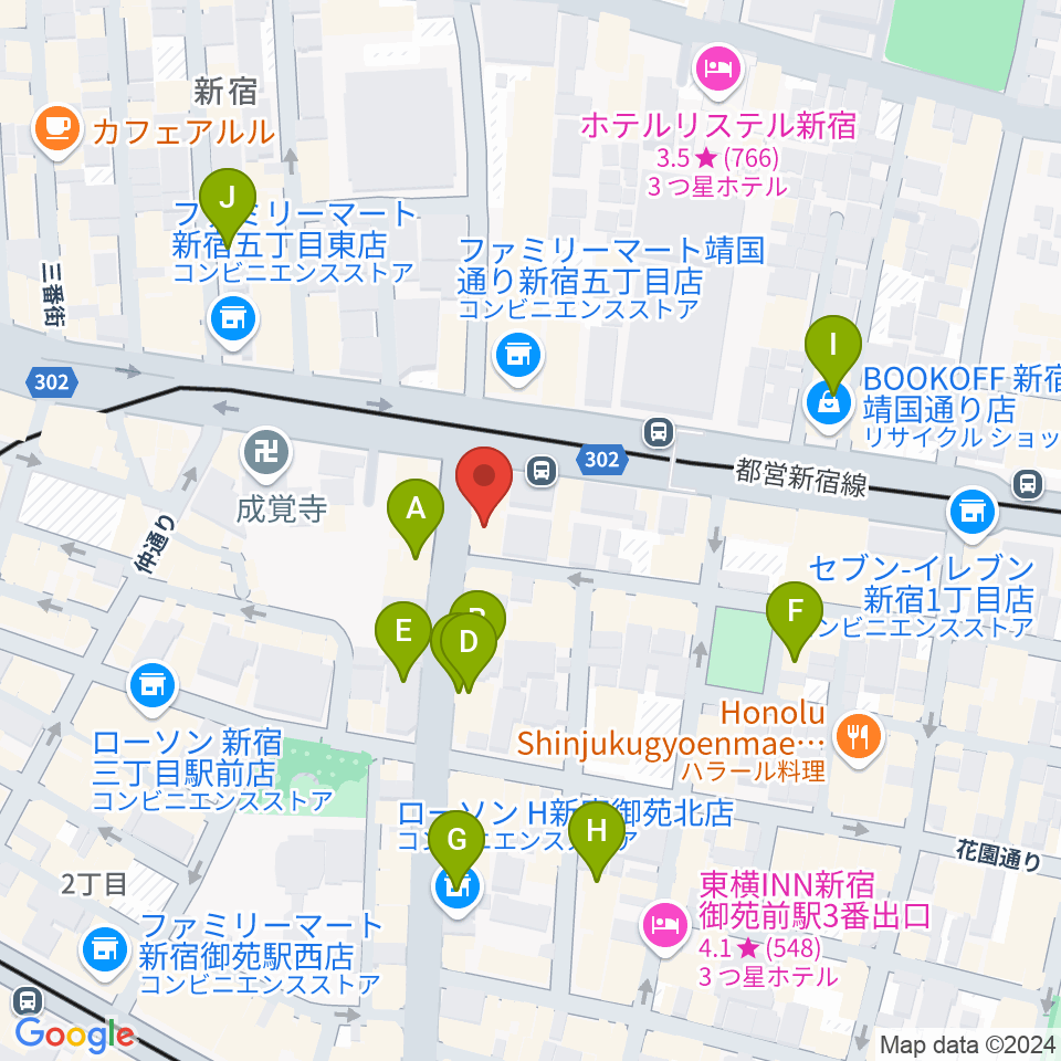 新宿SOMEDAY周辺のホテル一覧地図