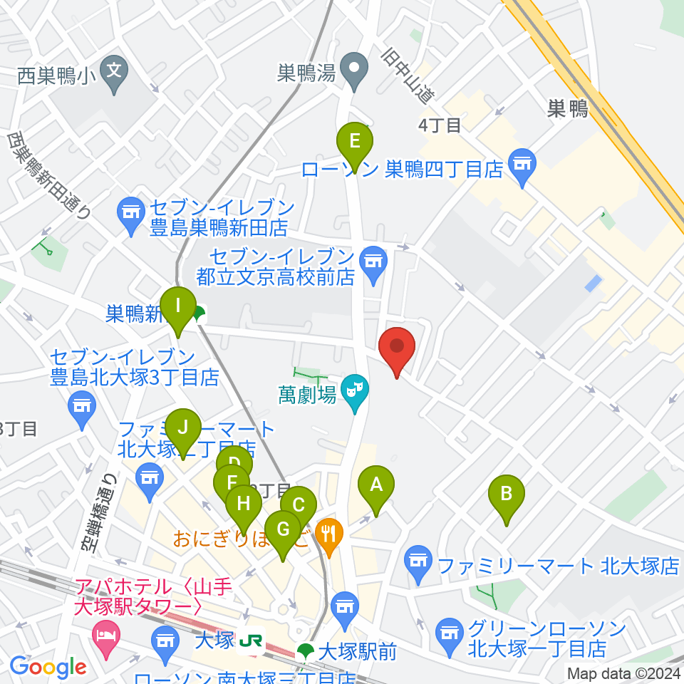 大塚GRECO周辺のホテル一覧地図