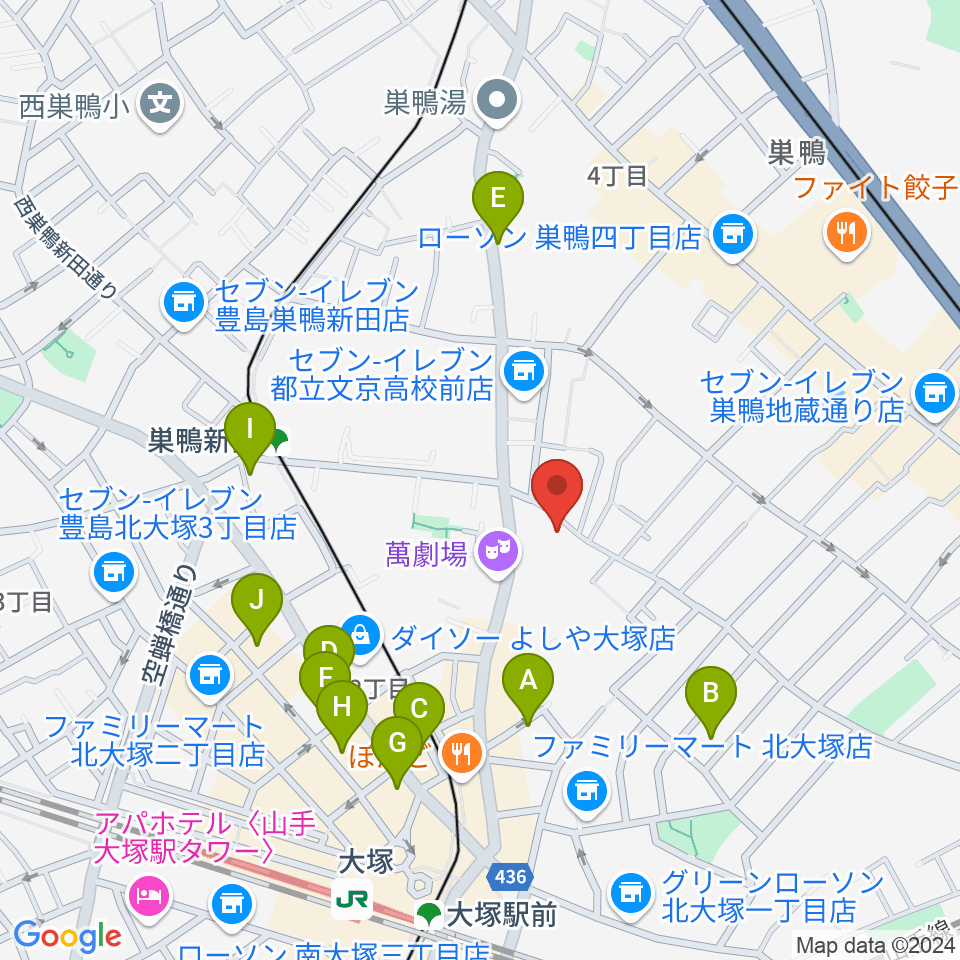 大塚GRECO周辺のホテル一覧地図