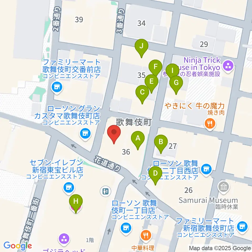ACB HALL周辺のホテル一覧地図