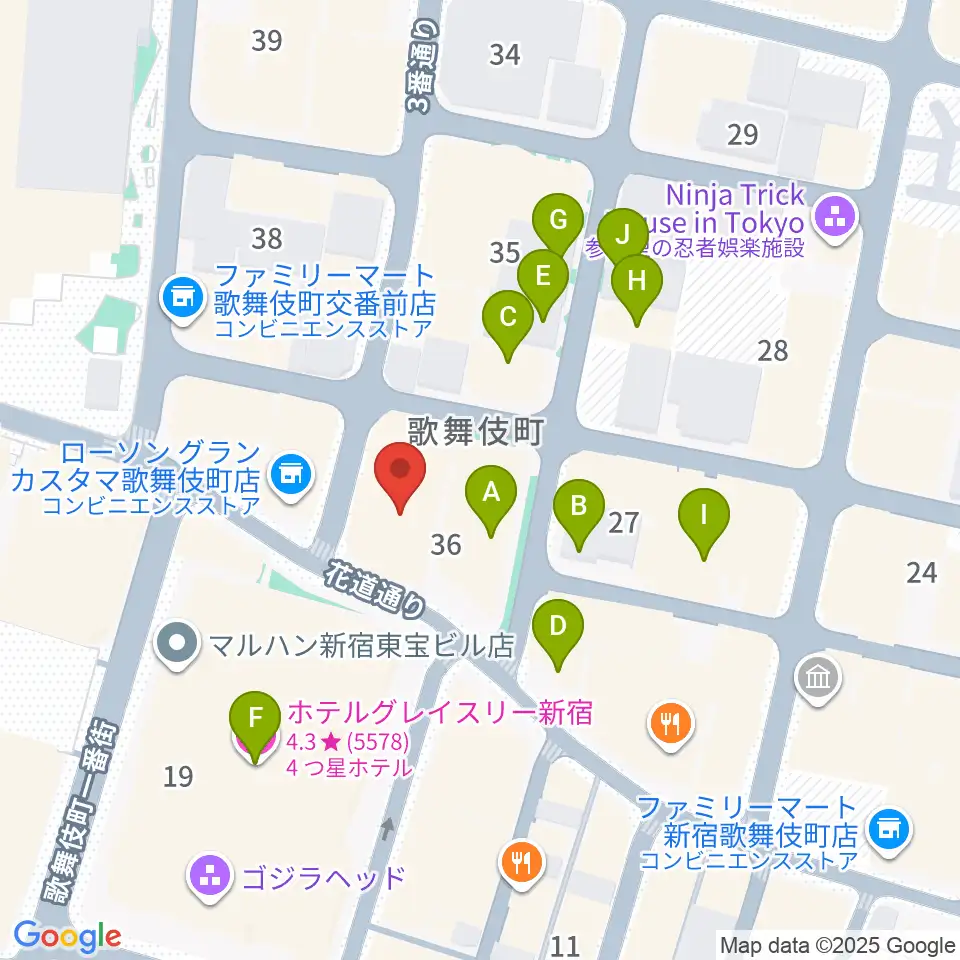 ACB HALL周辺のホテル一覧地図