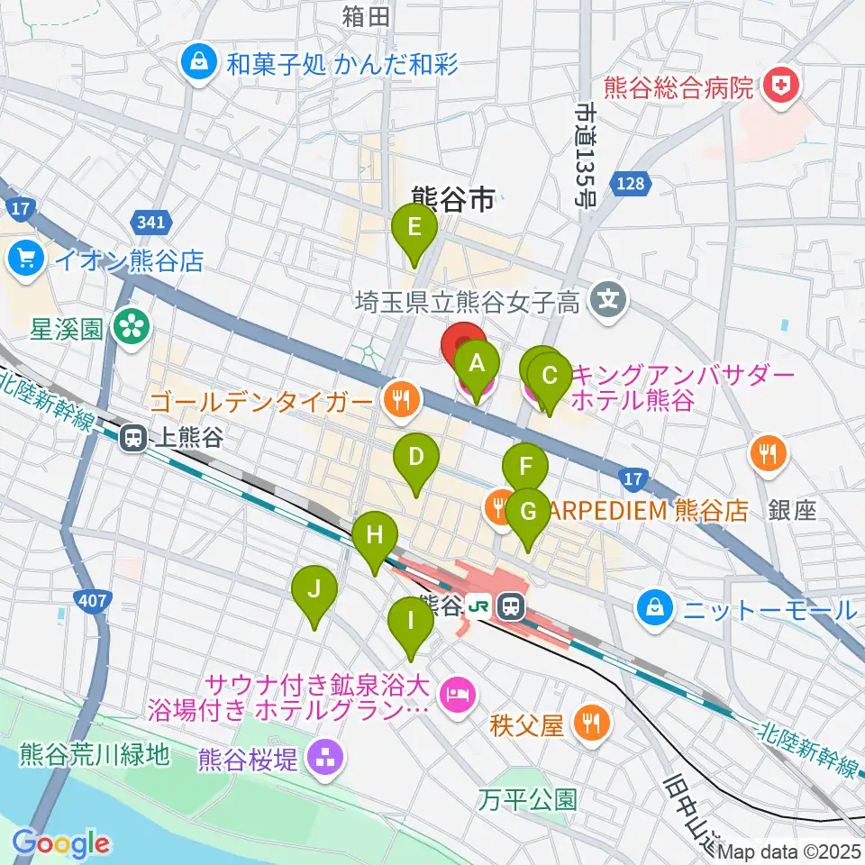 ヘブンズロック熊谷VJ-1周辺のホテル一覧地図
