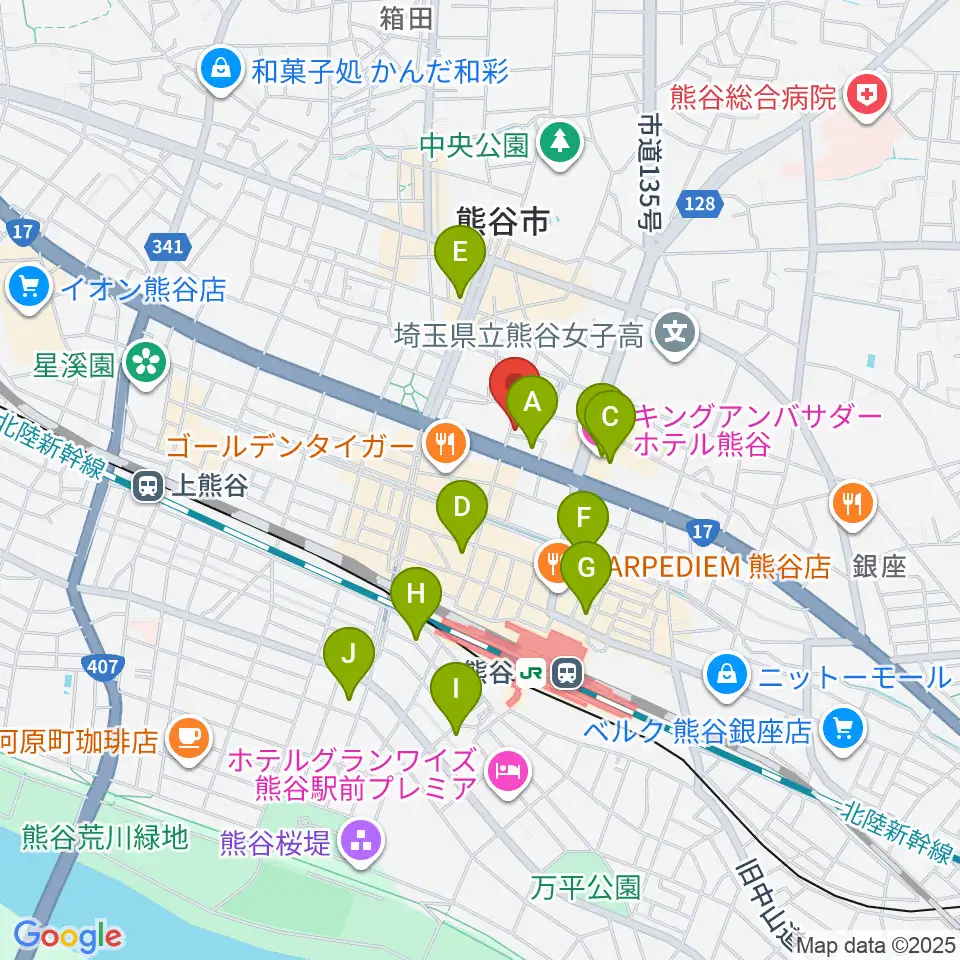 ヘブンズロック熊谷VJ-1周辺のホテル一覧地図