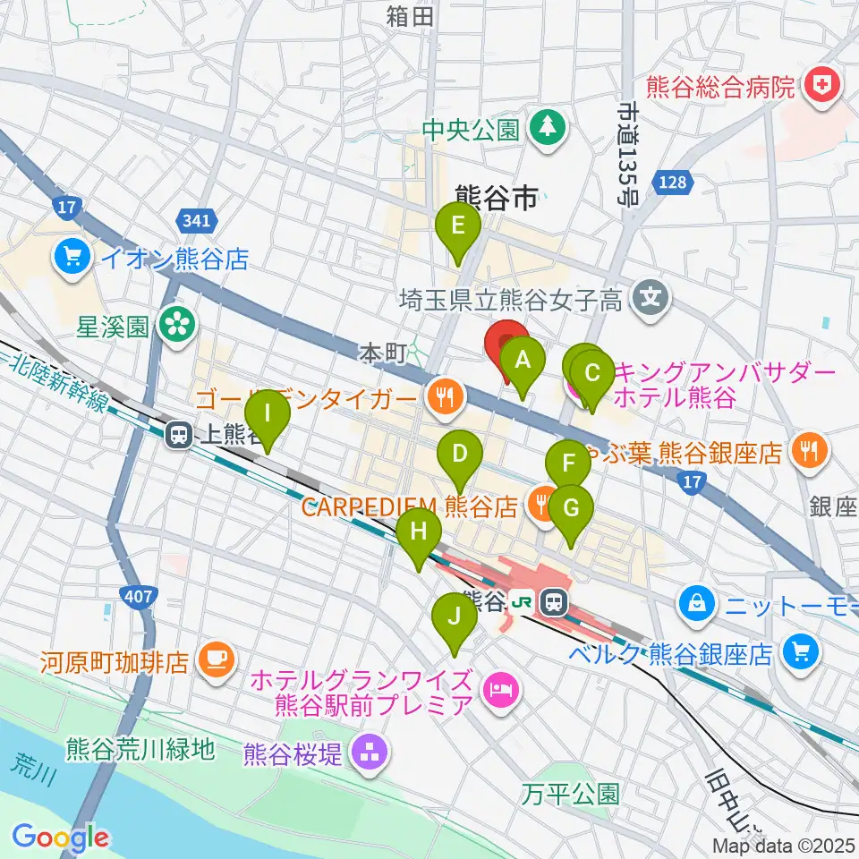 ヘブンズロック熊谷VJ-1周辺のホテル一覧地図