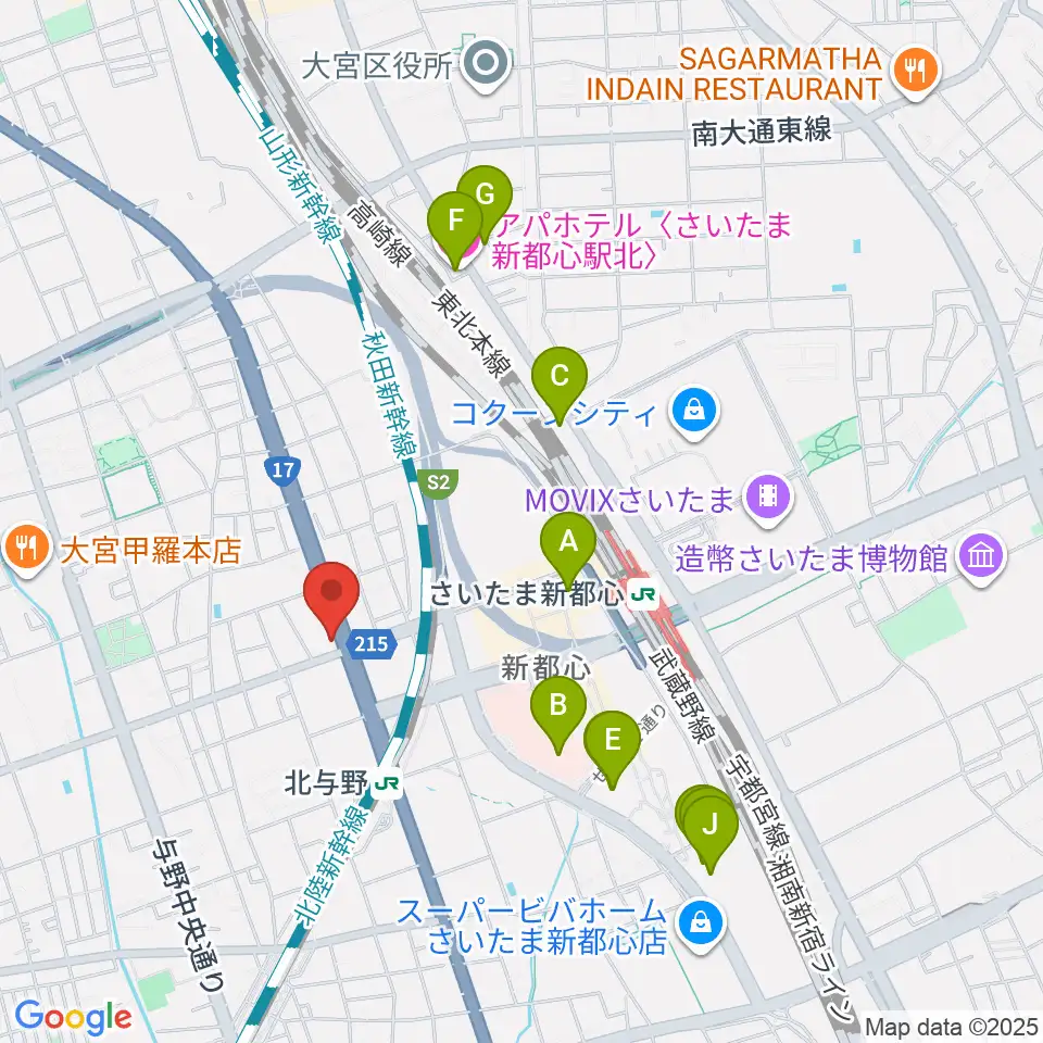 さいたま新都心ヘブンズロック周辺のホテル一覧地図