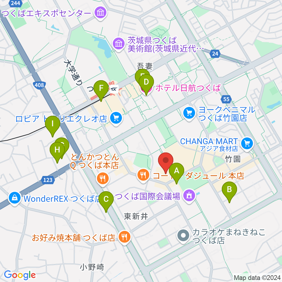 つくばパークダイナー周辺のホテル一覧地図