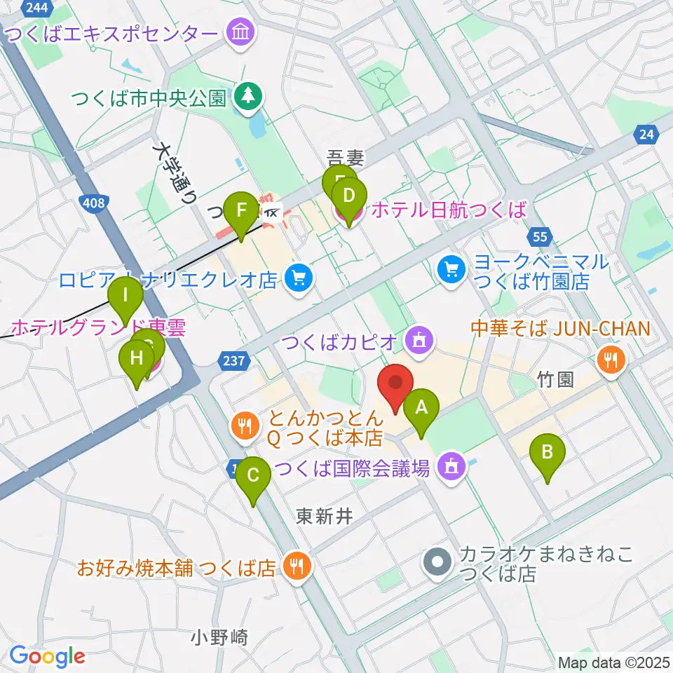つくばパークダイナー周辺のホテル一覧地図