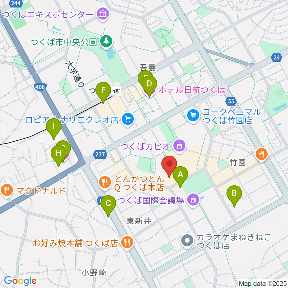 つくばパークダイナー周辺のホテル一覧地図