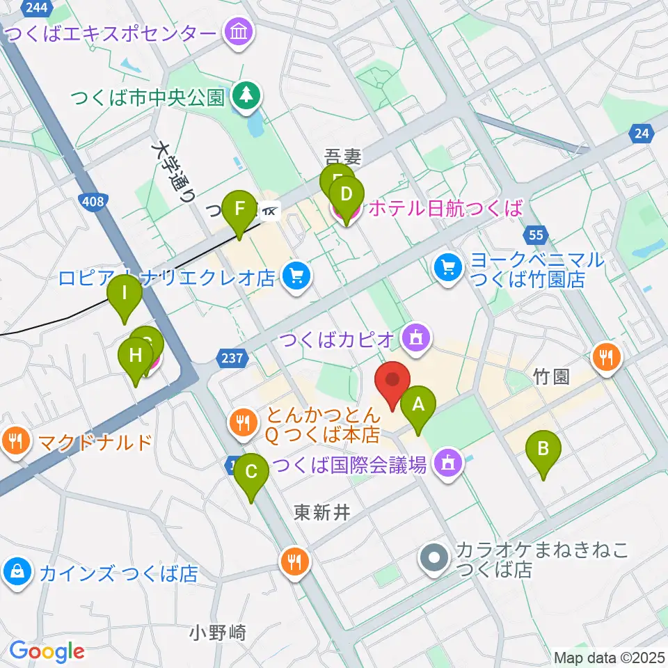 つくばパークダイナー周辺のホテル一覧地図