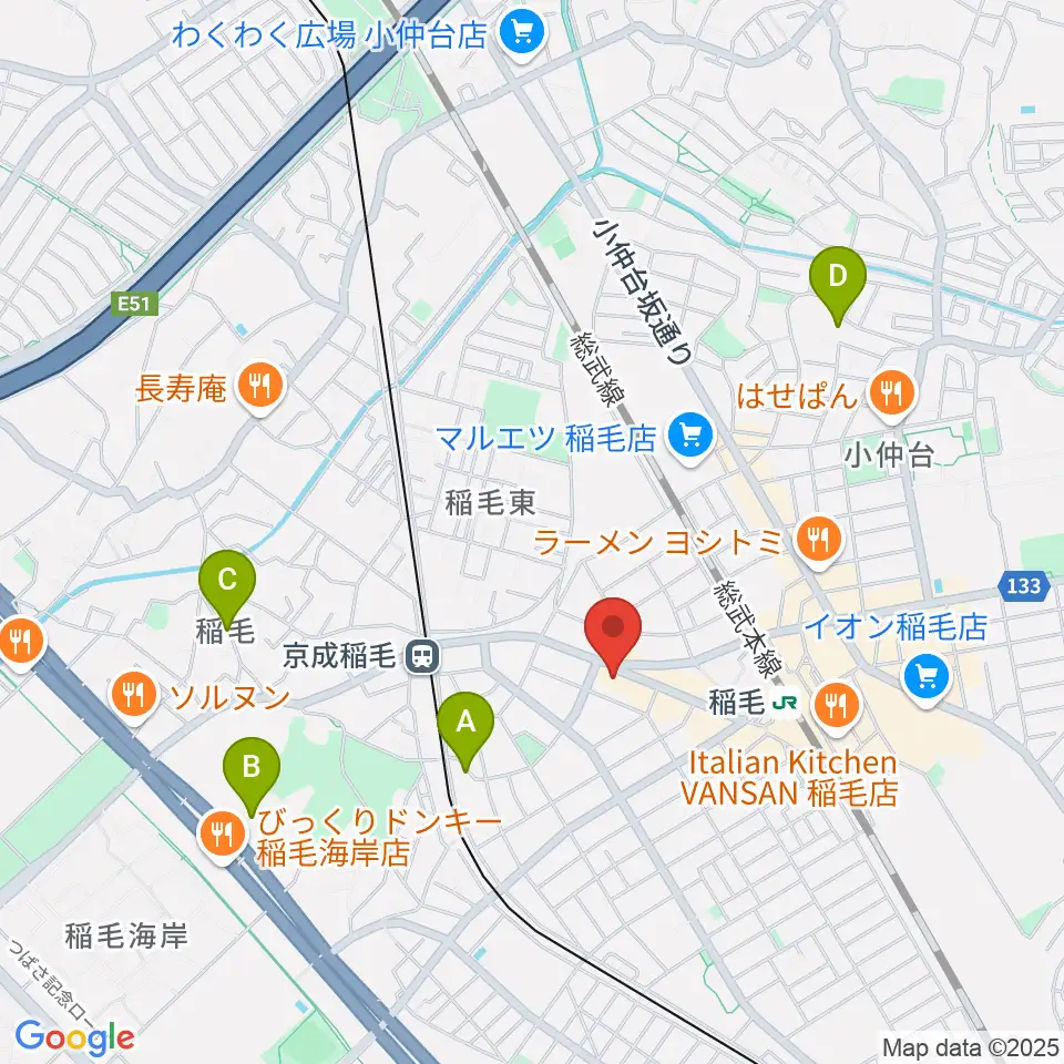 稲毛K'S DREAM周辺のホテル一覧地図