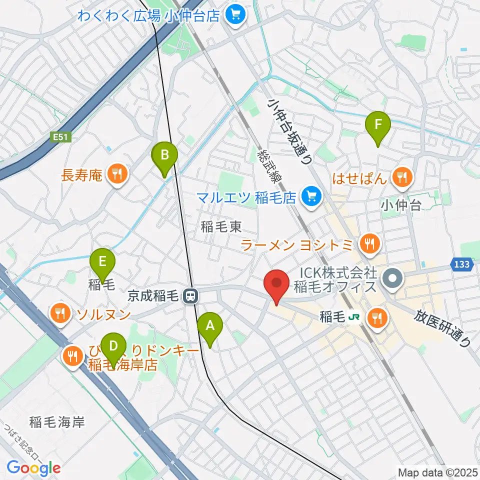 稲毛K'S DREAM周辺のホテル一覧地図
