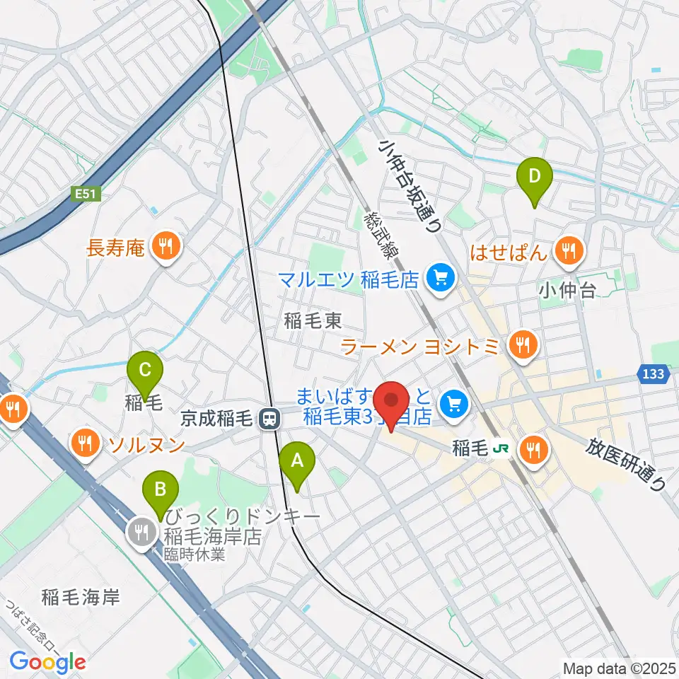 稲毛K'S DREAM周辺のホテル一覧地図