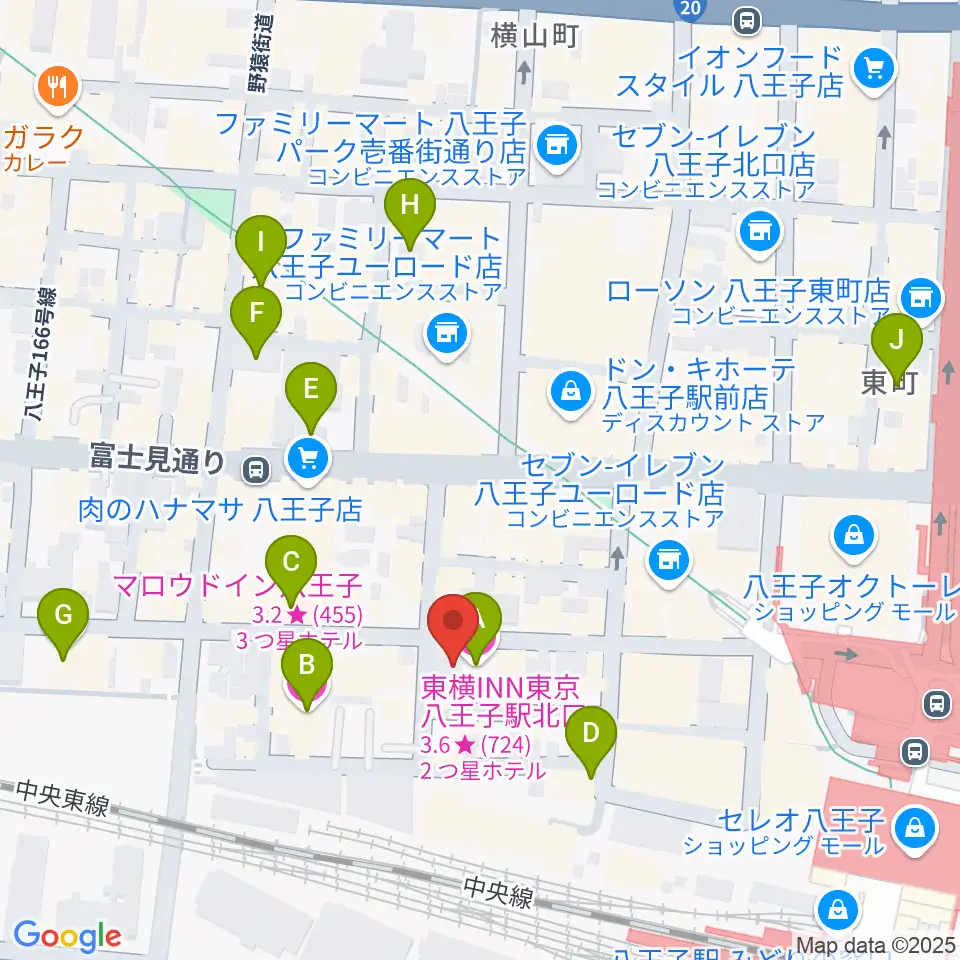 八王子Match Vox周辺のホテル一覧地図