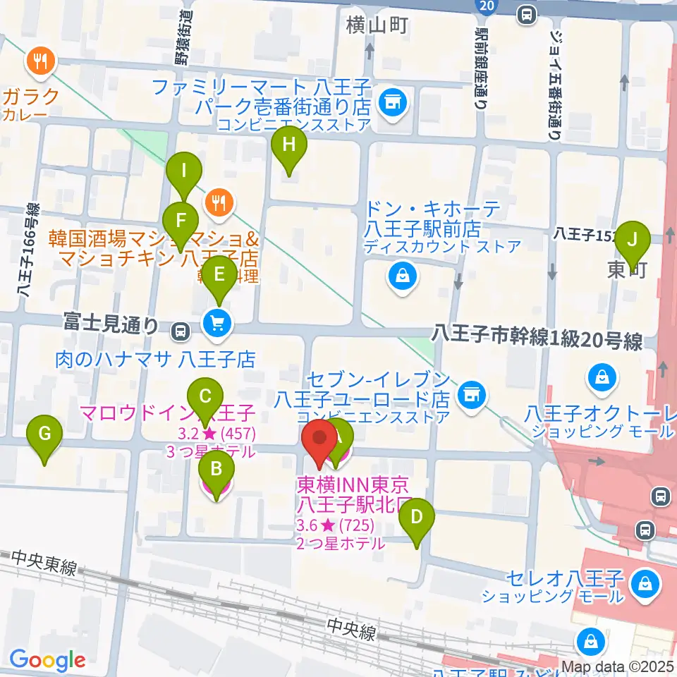 八王子Match Vox周辺のホテル一覧地図