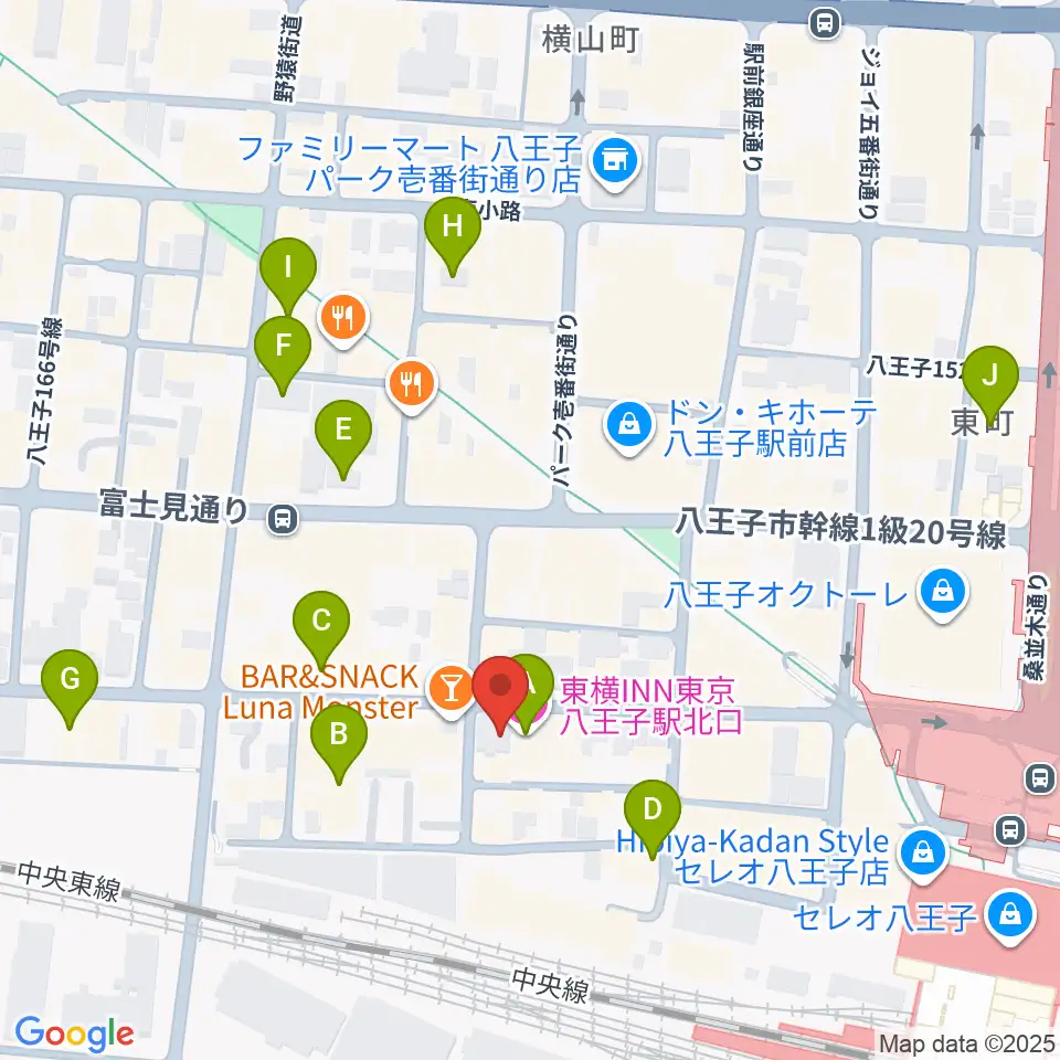 八王子Match Vox周辺のホテル一覧地図