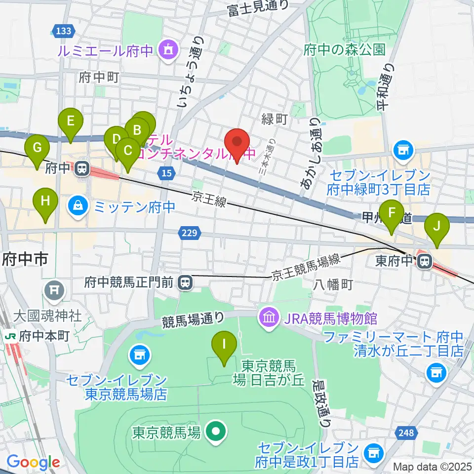 府中Flight周辺のホテル一覧地図