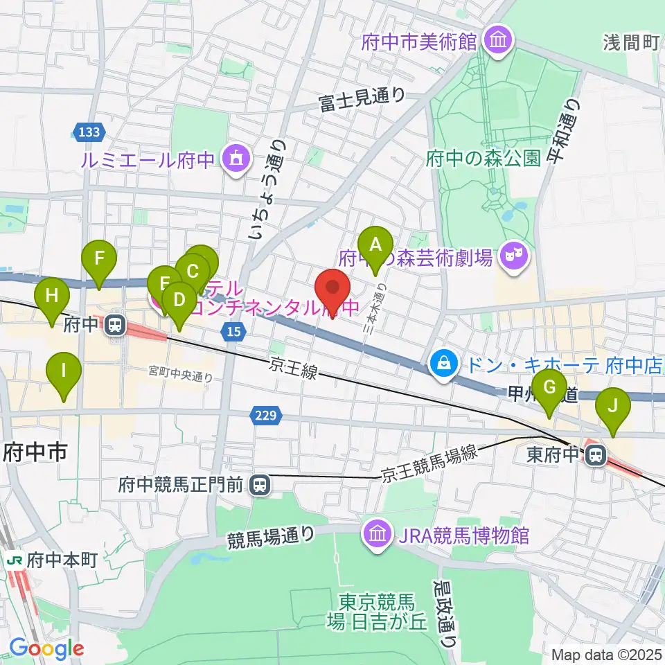 府中Flight周辺のホテル一覧地図