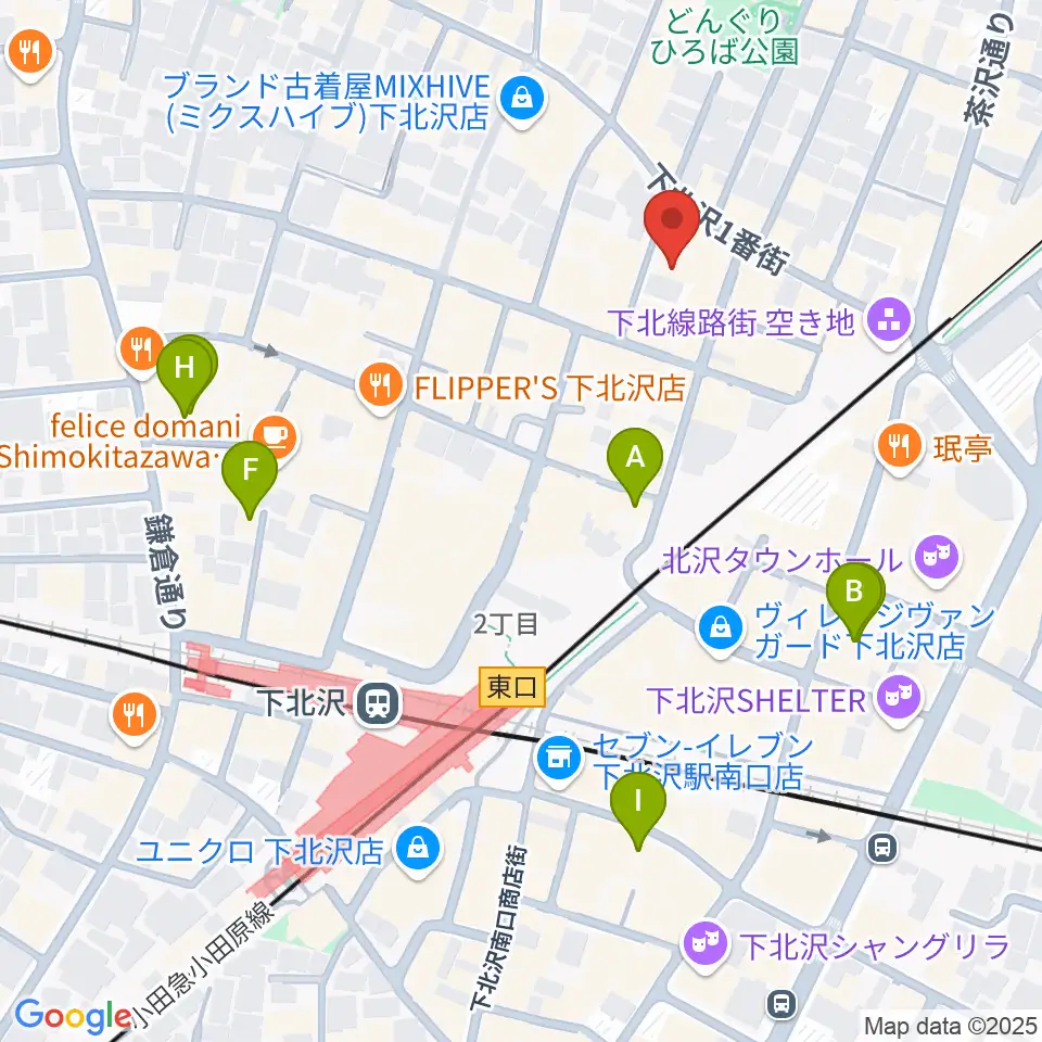 下北沢ERA周辺のホテル一覧地図