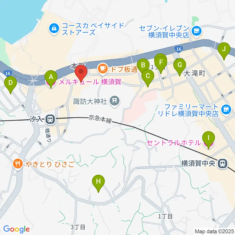 横須賀かぼちゃ屋周辺のホテル一覧地図