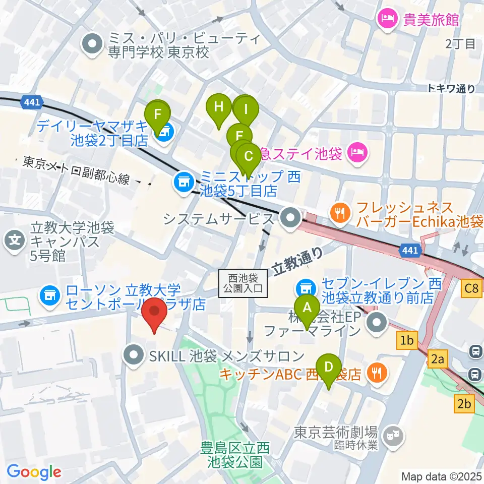 池袋アップルジャンプ周辺のホテル一覧地図