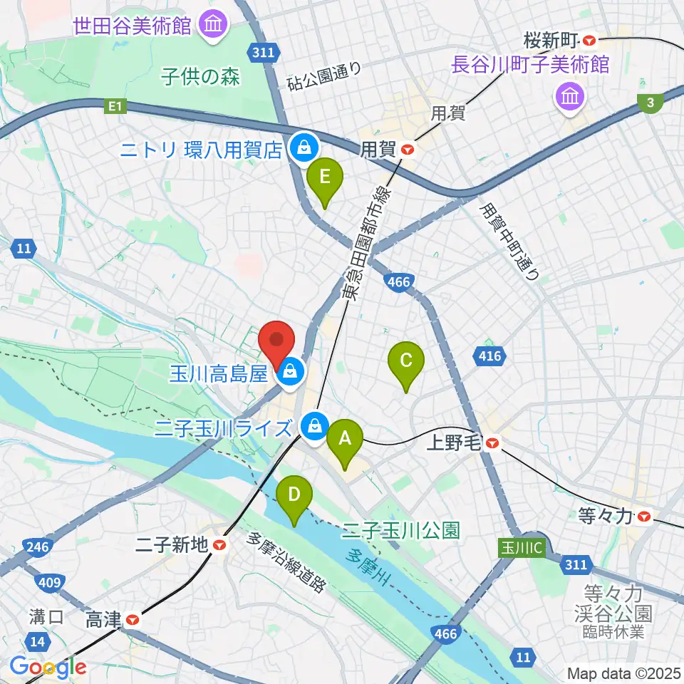 二子玉川GEMINI Theater周辺のホテル一覧地図