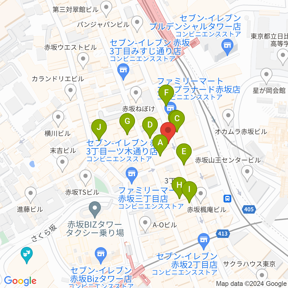 クローフィッシュ赤坂周辺のホテル一覧地図