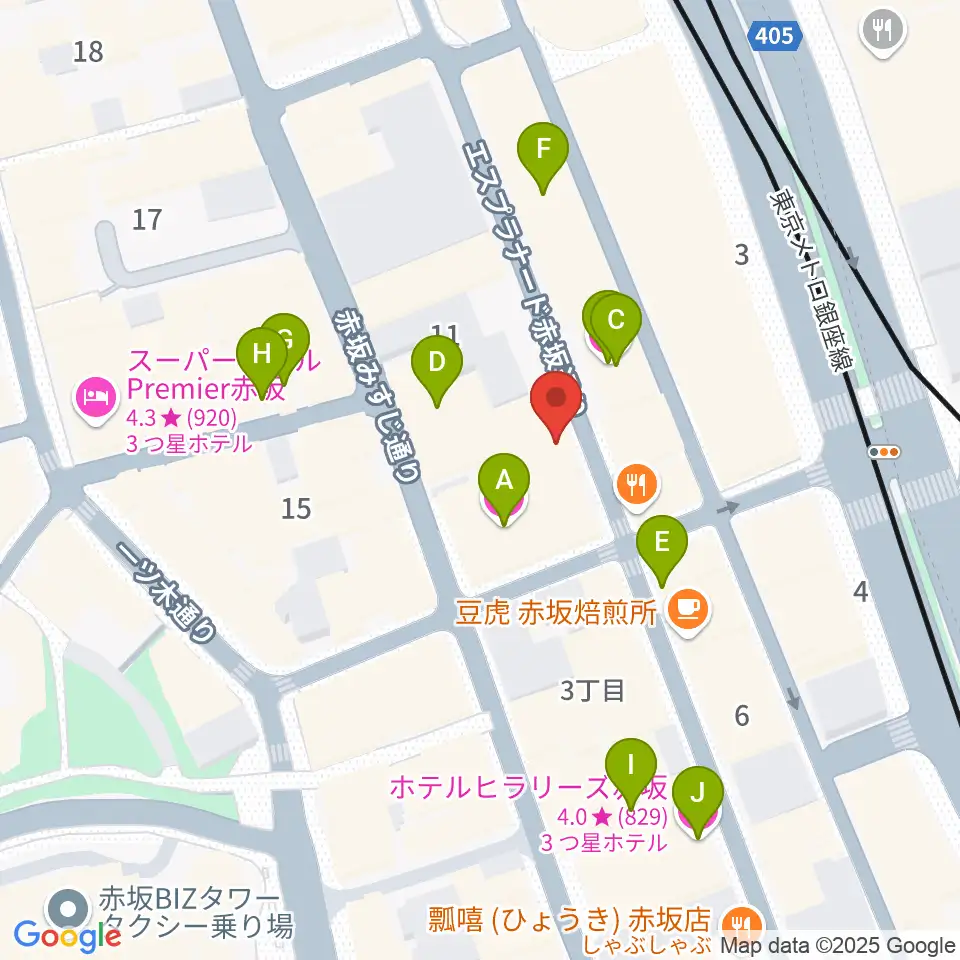 クローフィッシュ赤坂周辺のホテル一覧地図