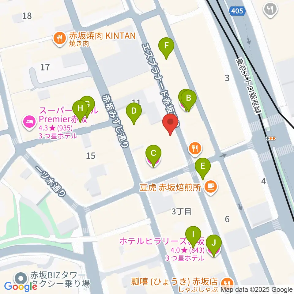 クローフィッシュ赤坂周辺のホテル一覧地図