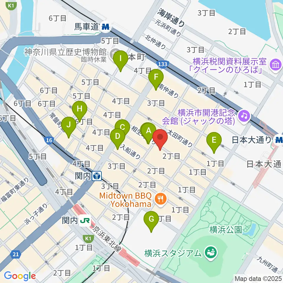 BarBarBar音楽院周辺のホテル一覧地図