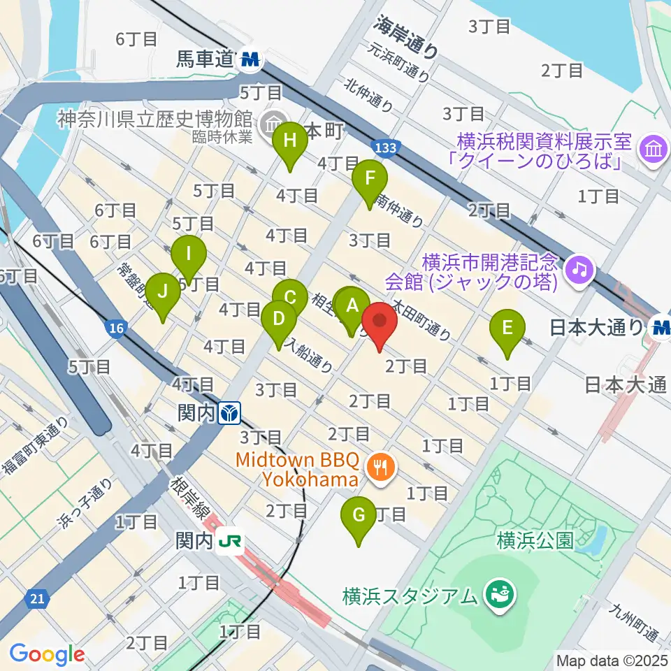 BarBarBar音楽院周辺のホテル一覧地図