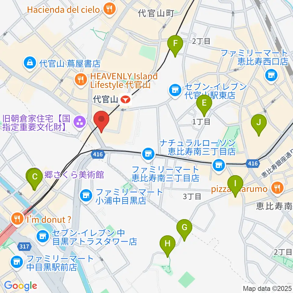 代官山UNIT周辺のホテル一覧地図