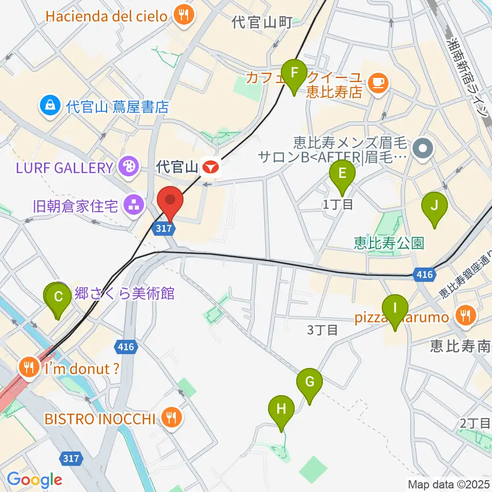 代官山UNIT周辺のホテル一覧地図