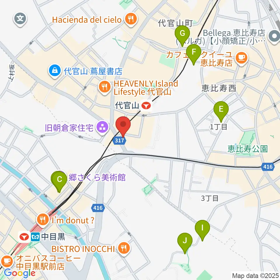 代官山UNIT周辺のホテル一覧地図