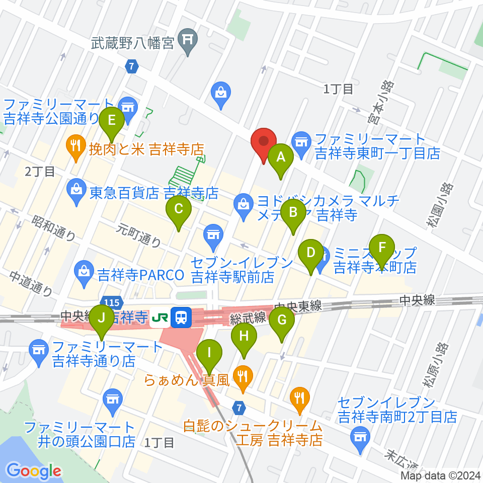 吉祥寺CLUB SEATA周辺のホテル一覧地図
