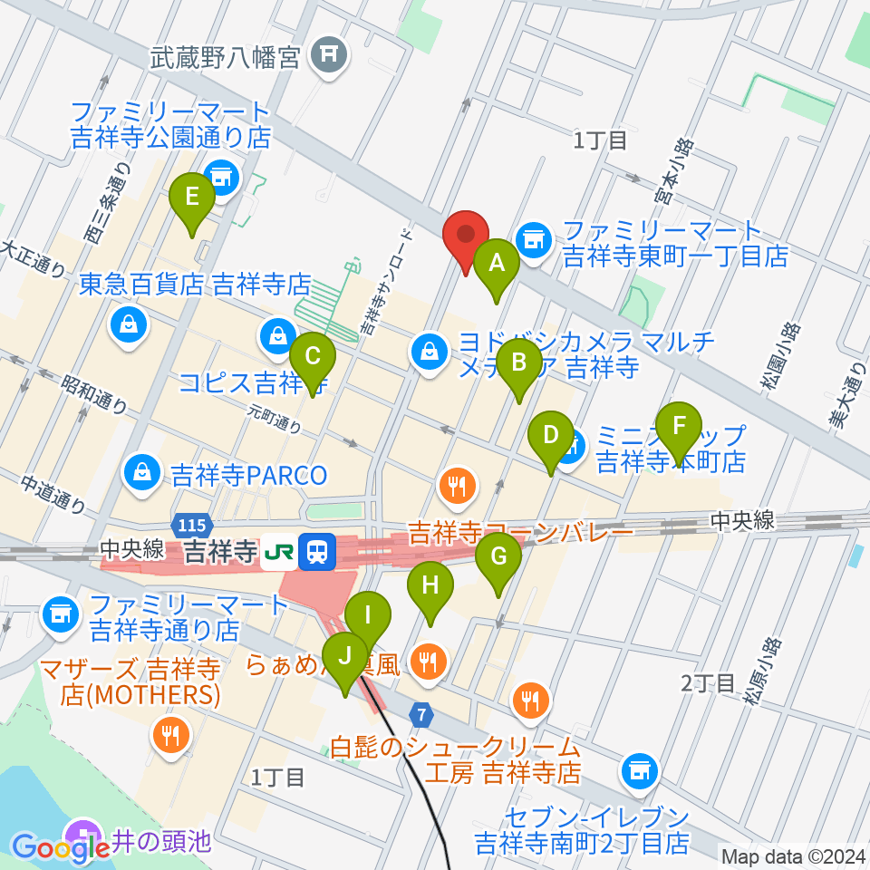 吉祥寺CLUB SEATA周辺のホテル一覧地図