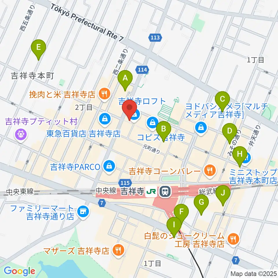 吉祥寺Planet K周辺のホテル一覧地図
