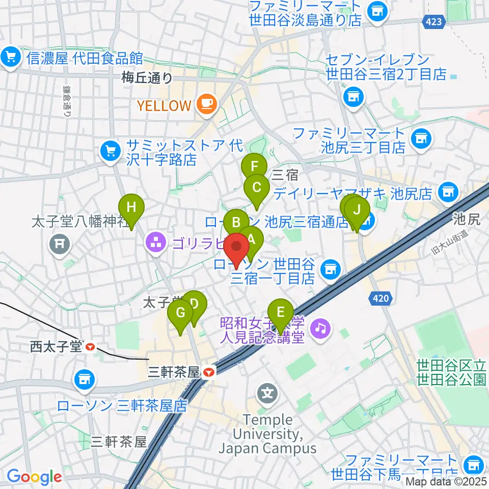 三軒茶屋グレープフルーツムーン周辺のホテル一覧地図
