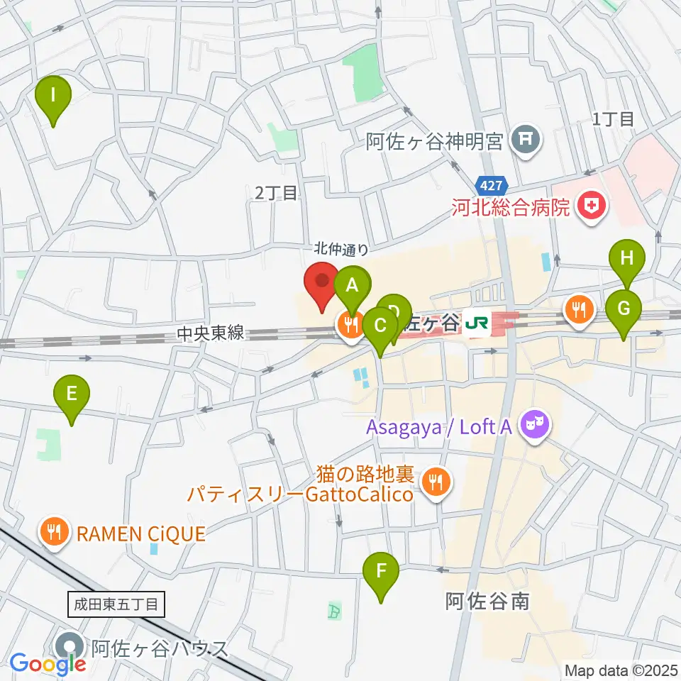 阿佐ヶ谷JAMBJAMB周辺のホテル一覧地図
