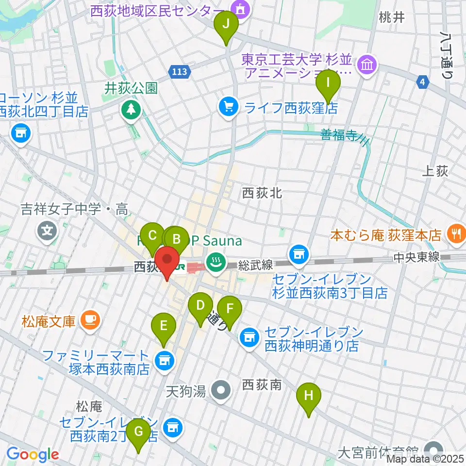西荻窪クラップ・クラップ周辺のホテル一覧地図