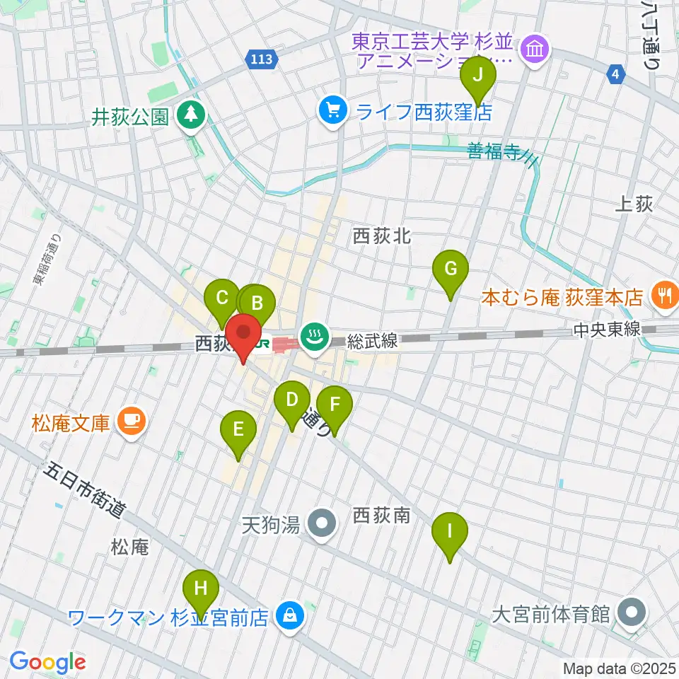 西荻窪クラップ・クラップ周辺のホテル一覧地図