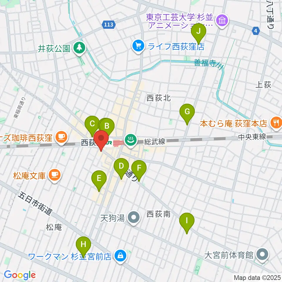 西荻窪クラップ・クラップ周辺のホテル一覧地図