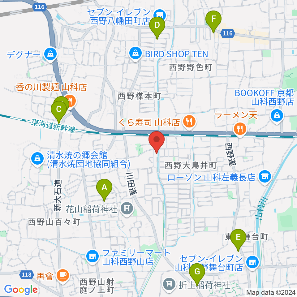 イーストマウンテンスタジオ周辺のホテル一覧地図