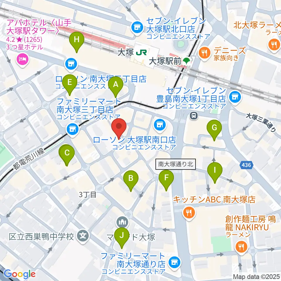 大塚Deepa周辺のホテル一覧地図