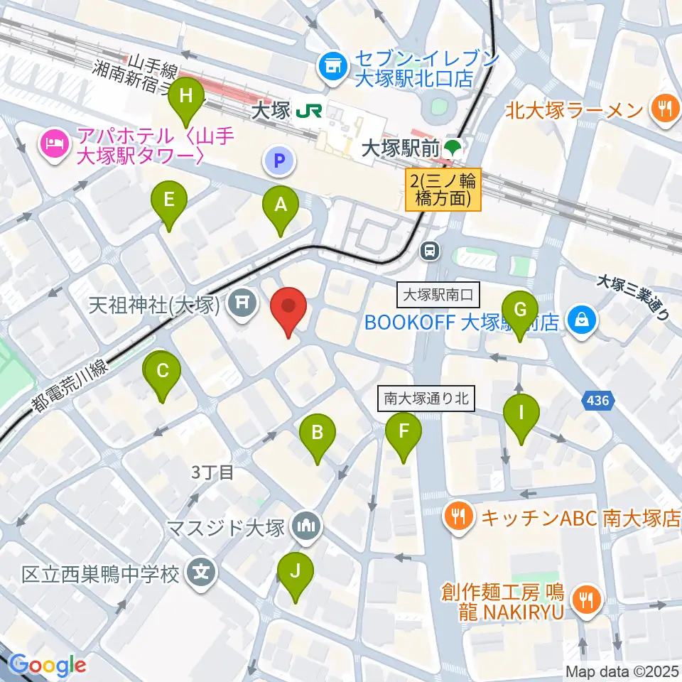 大塚Deepa周辺のホテル一覧地図