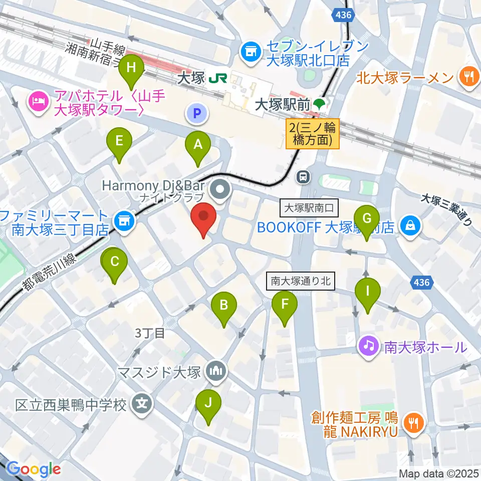 大塚Deepa周辺のホテル一覧地図