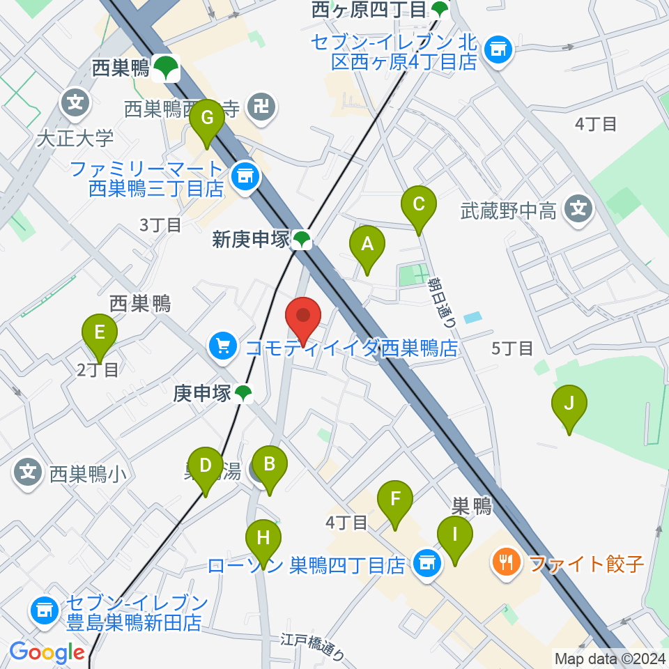 巣鴨スタジオフォー周辺のホテル一覧地図