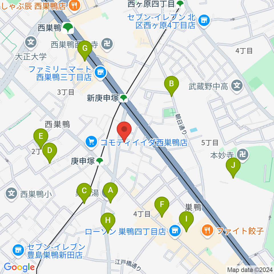 巣鴨スタジオフォー周辺のホテル一覧地図