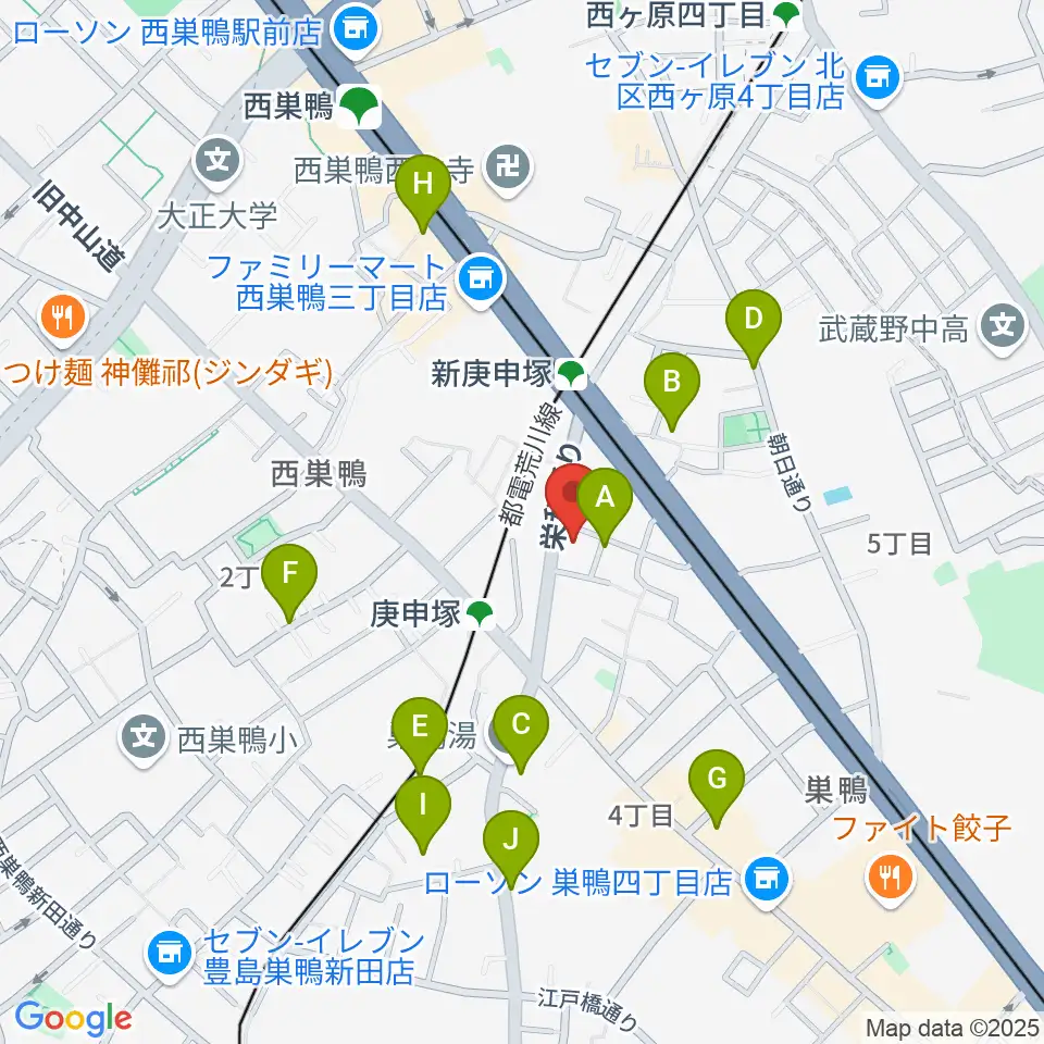 巣鴨スタジオフォー周辺のホテル一覧地図