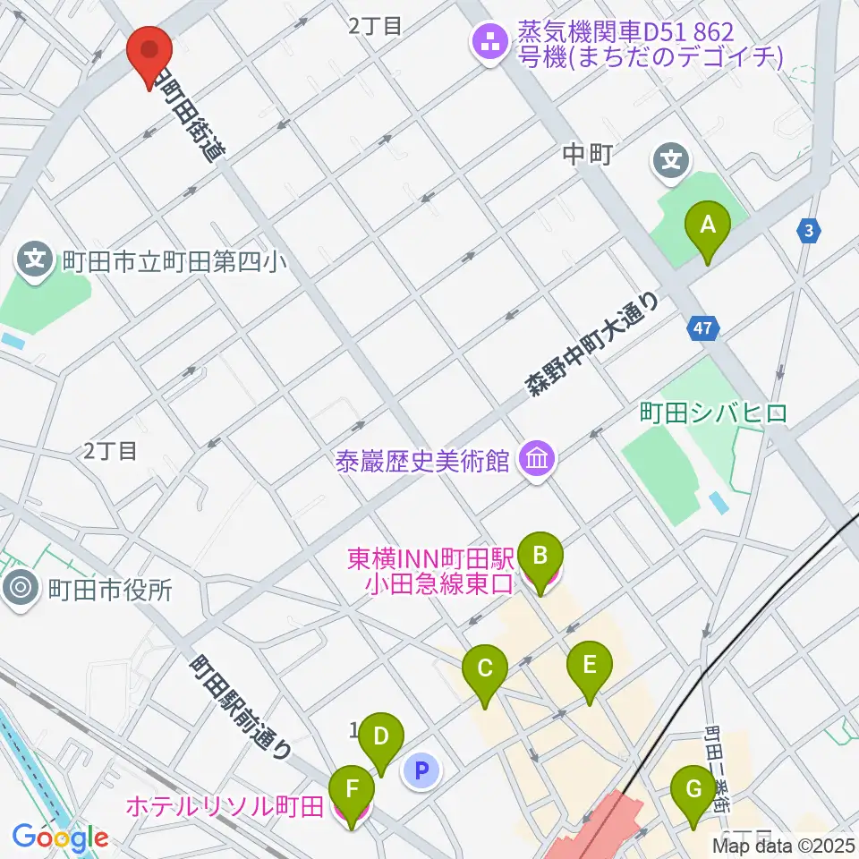 町田SDR周辺のホテル一覧地図